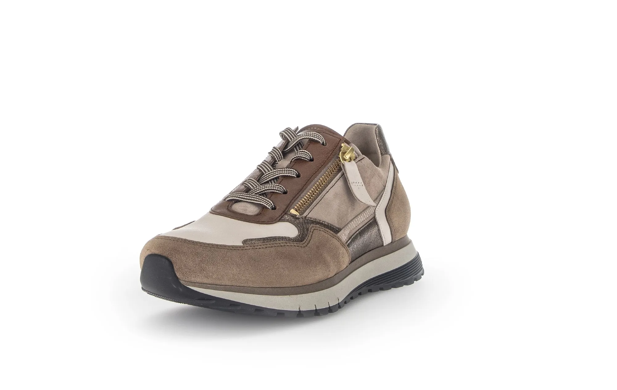 '36.378.55' women's wide fit (H) lace-up sneaker  - beige