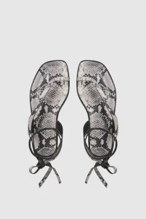 A Emery Heidi Sandal in Eggshell Snake