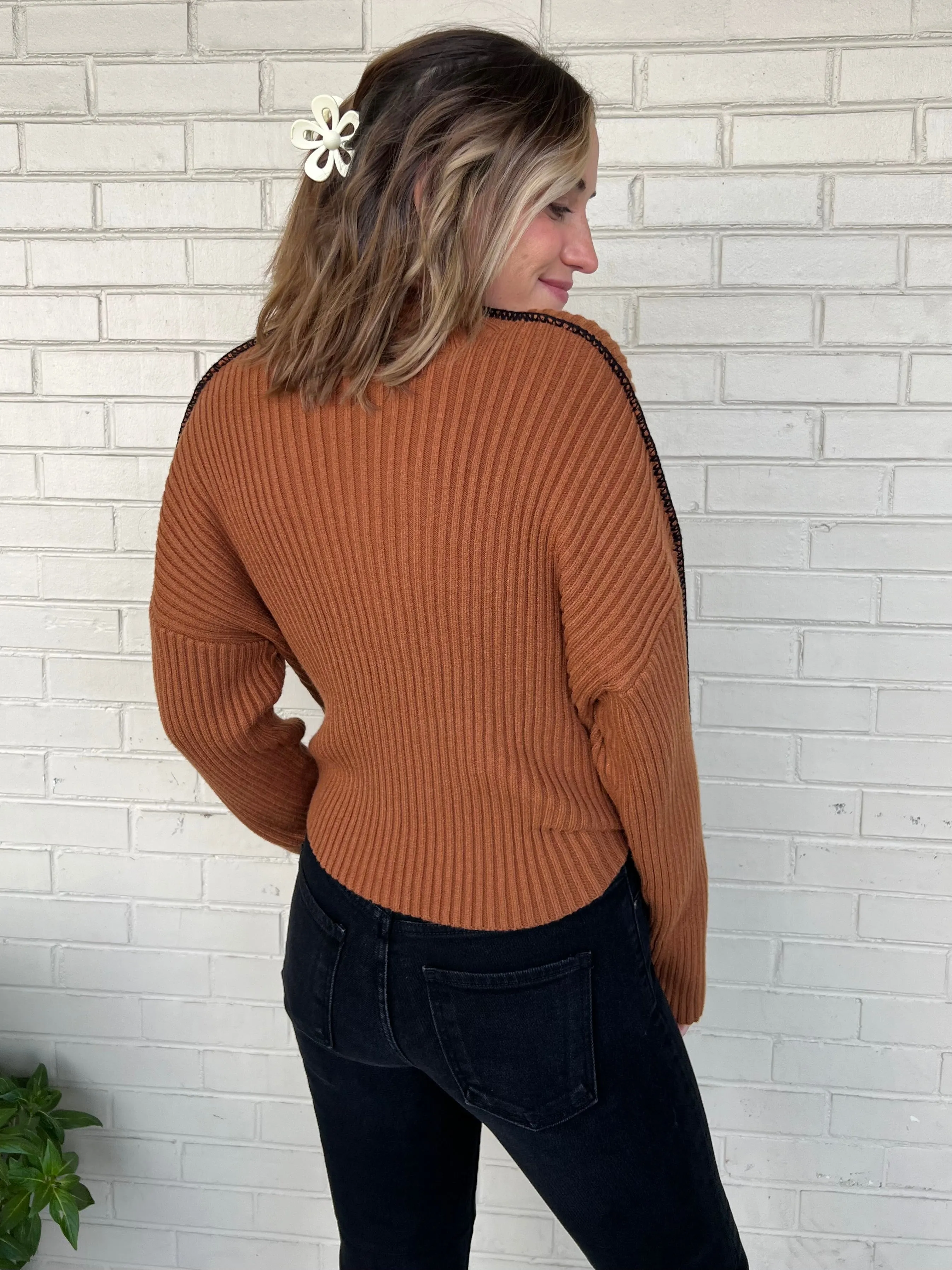 Best Bet Ribbed Mock Neck Sweater