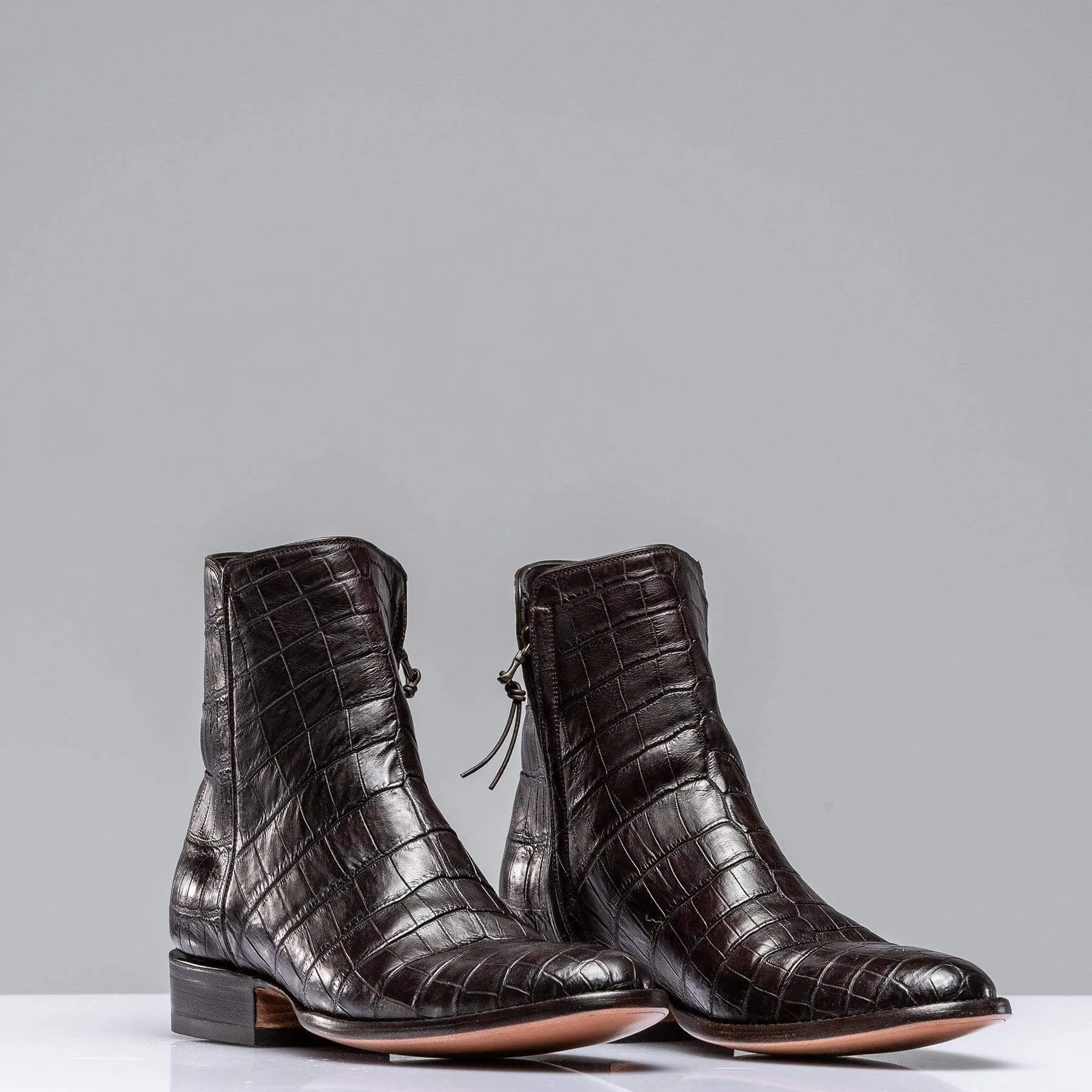 Chocolate Crocodile Chelsea Boots