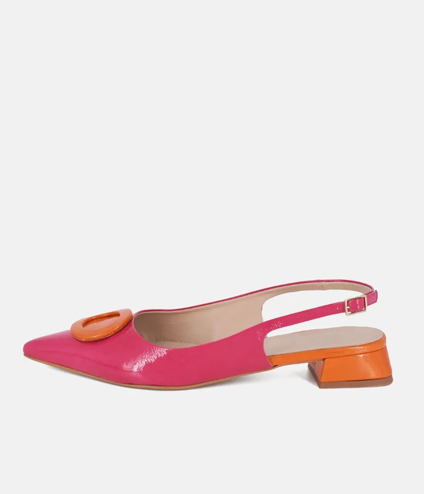 Dansi Pretty Pink/Orange Slingback Flats