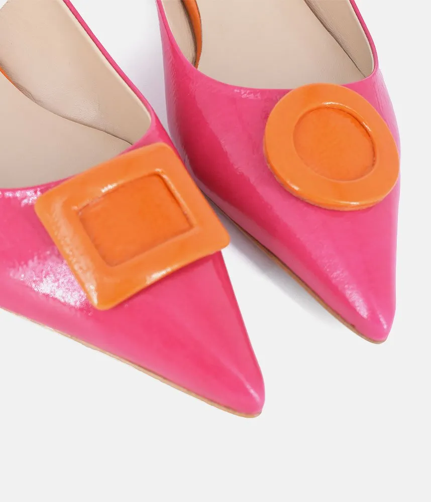 Dansi Pretty Pink/Orange Slingback Flats