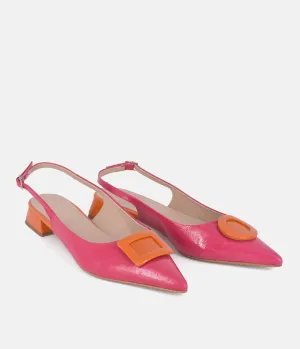 Dansi Pretty Pink/Orange Slingback Flats