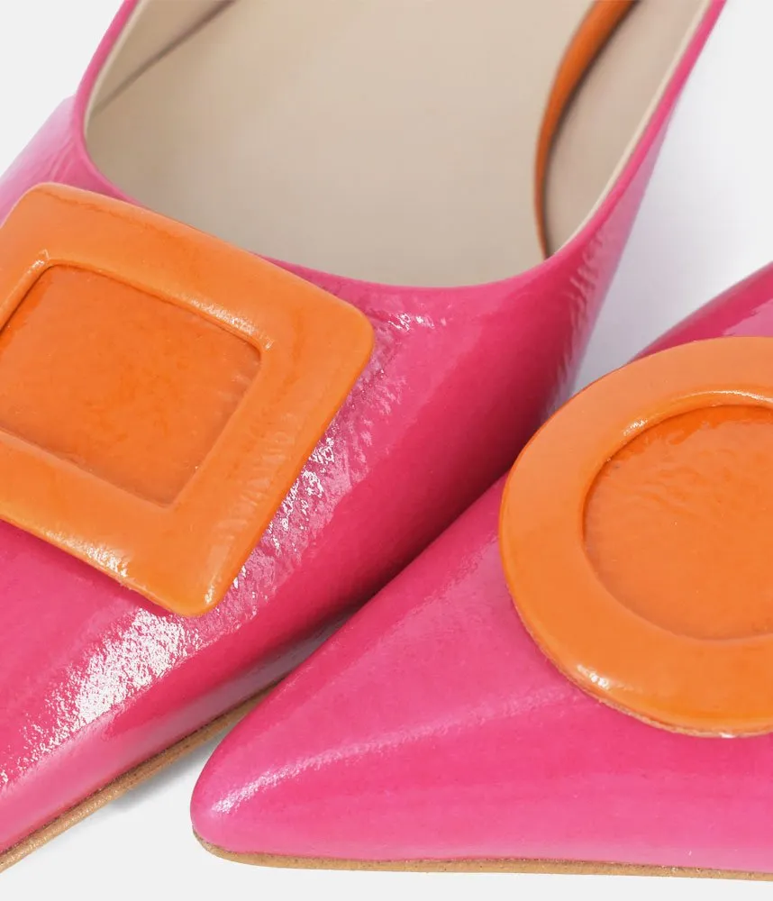 Dansi Pretty Pink/Orange Slingback Flats