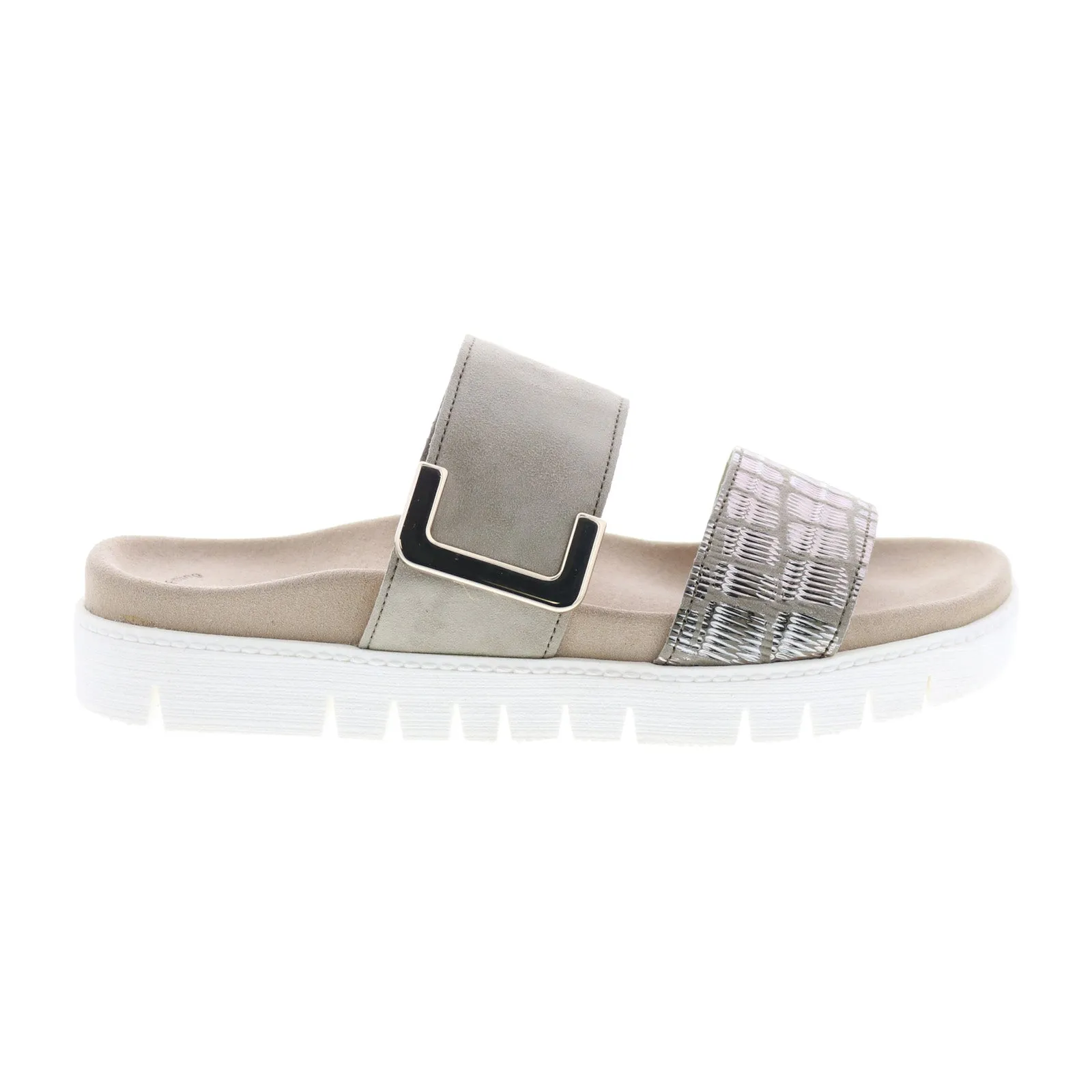 Gabor 43-740-31 Womens Brown Suede Strap Slides Sandals Shoes