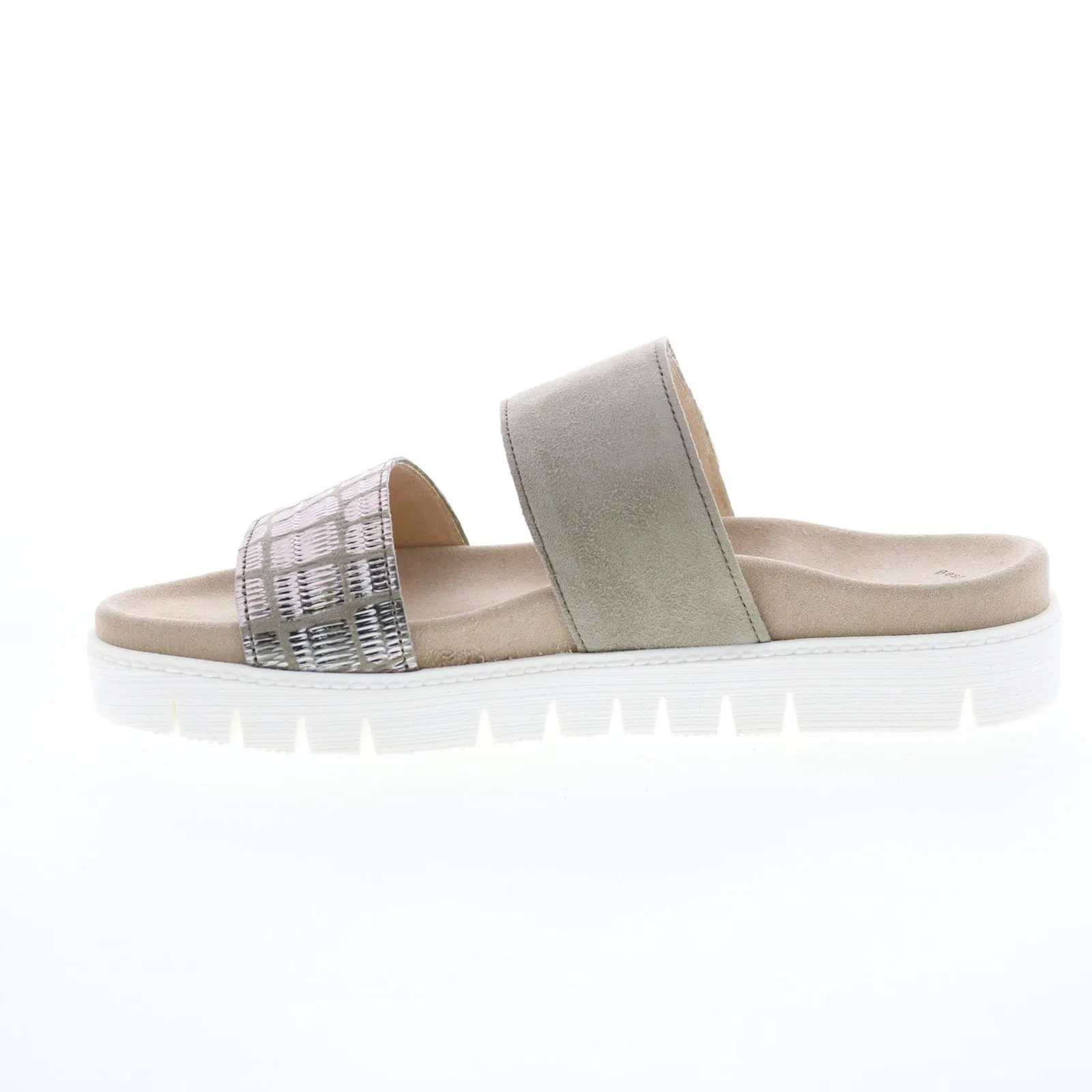 Gabor 43-740-31 Womens Brown Suede Strap Slides Sandals Shoes