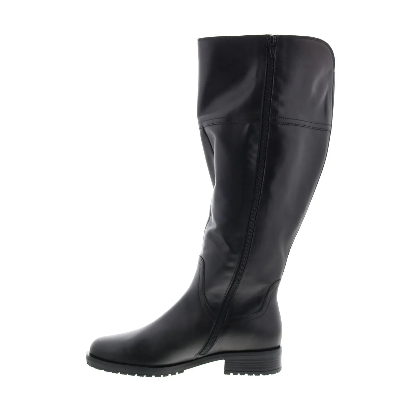 Gabor 52-799-57 Womens Black Leather Slip On Knee High Boots