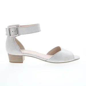 Gabor 6-5850-61 Womens Gray Leather Hook & Loop Strap Heels Shoes