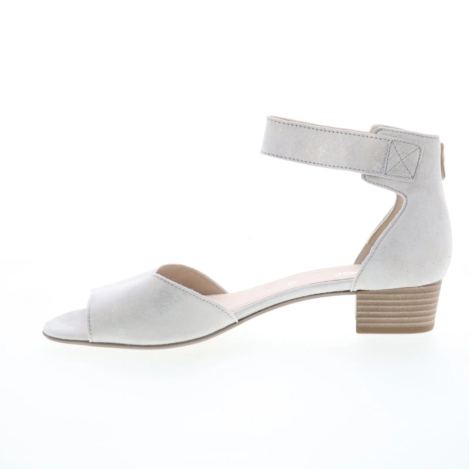 Gabor 6-5850-61 Womens Gray Leather Hook & Loop Strap Heels Shoes
