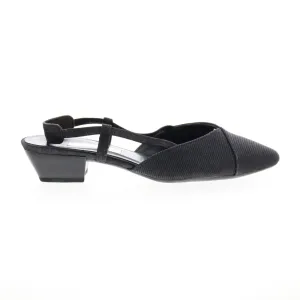 Gabor 8-5633-67 Womens Black Leather Slip On Strap Flats Shoes