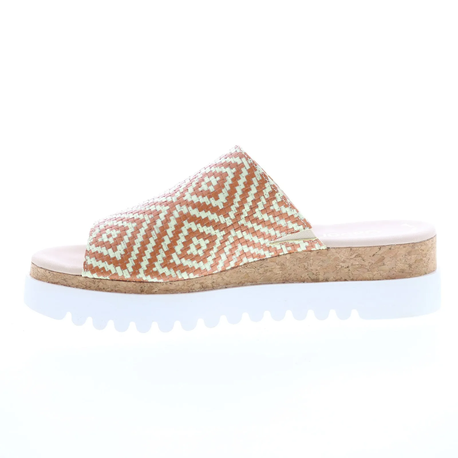 Gabor 84-663-34 Womens Brown Leather Slip On Strap Sandals Shoes