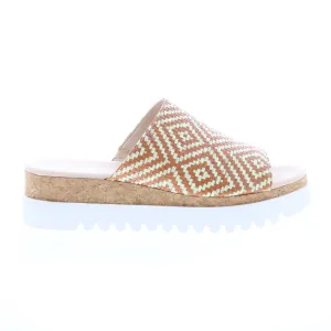 Gabor 84-663-34 Womens Brown Leather Slip On Strap Sandals Shoes