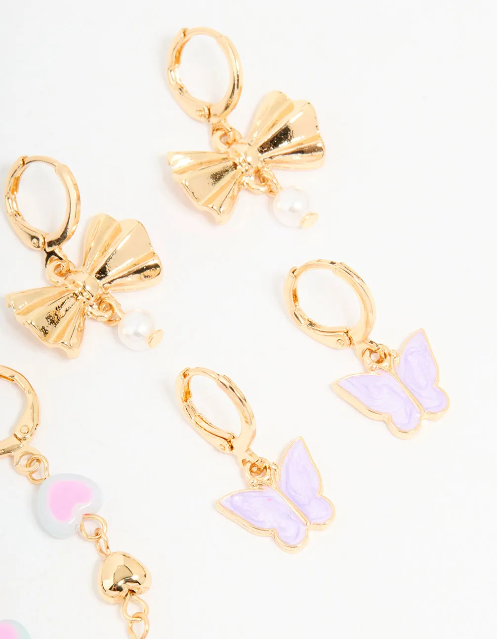Gold Heart & Butterfly Shoe Charms Pack