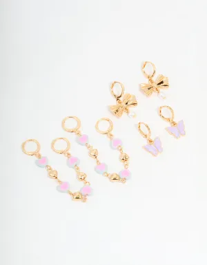 Gold Heart & Butterfly Shoe Charms Pack