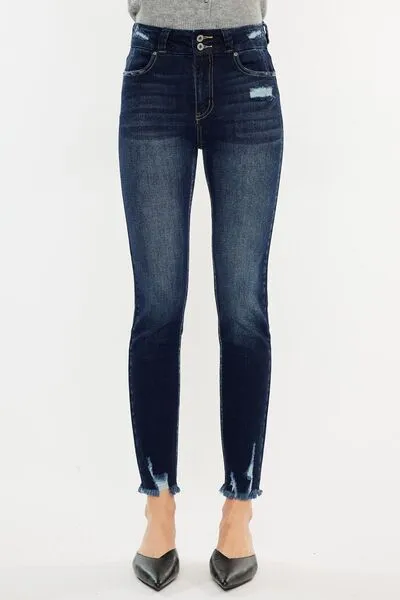 Hazel Blues® |  Kancan Cat's Whiskers Raw Hem High Waist Jeans
