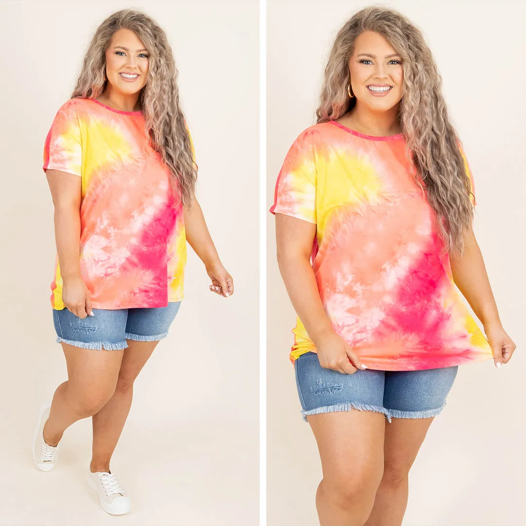 I Hope You Dance Top, Neon Pink Multi