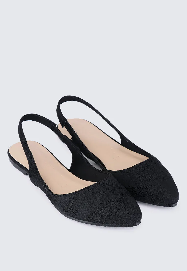 Kate Floral Comfy Ballerina In Black