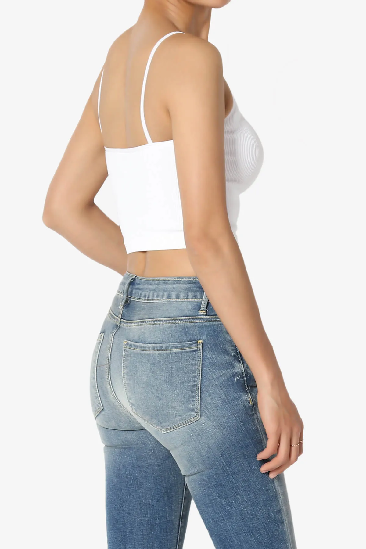 Nadeen Ribbed Seamless Crop Cami