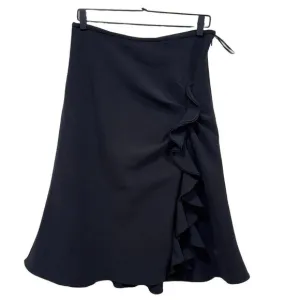 Prabal Gurung Collective Women Black Black Ruffle Side Slit Skirt 10