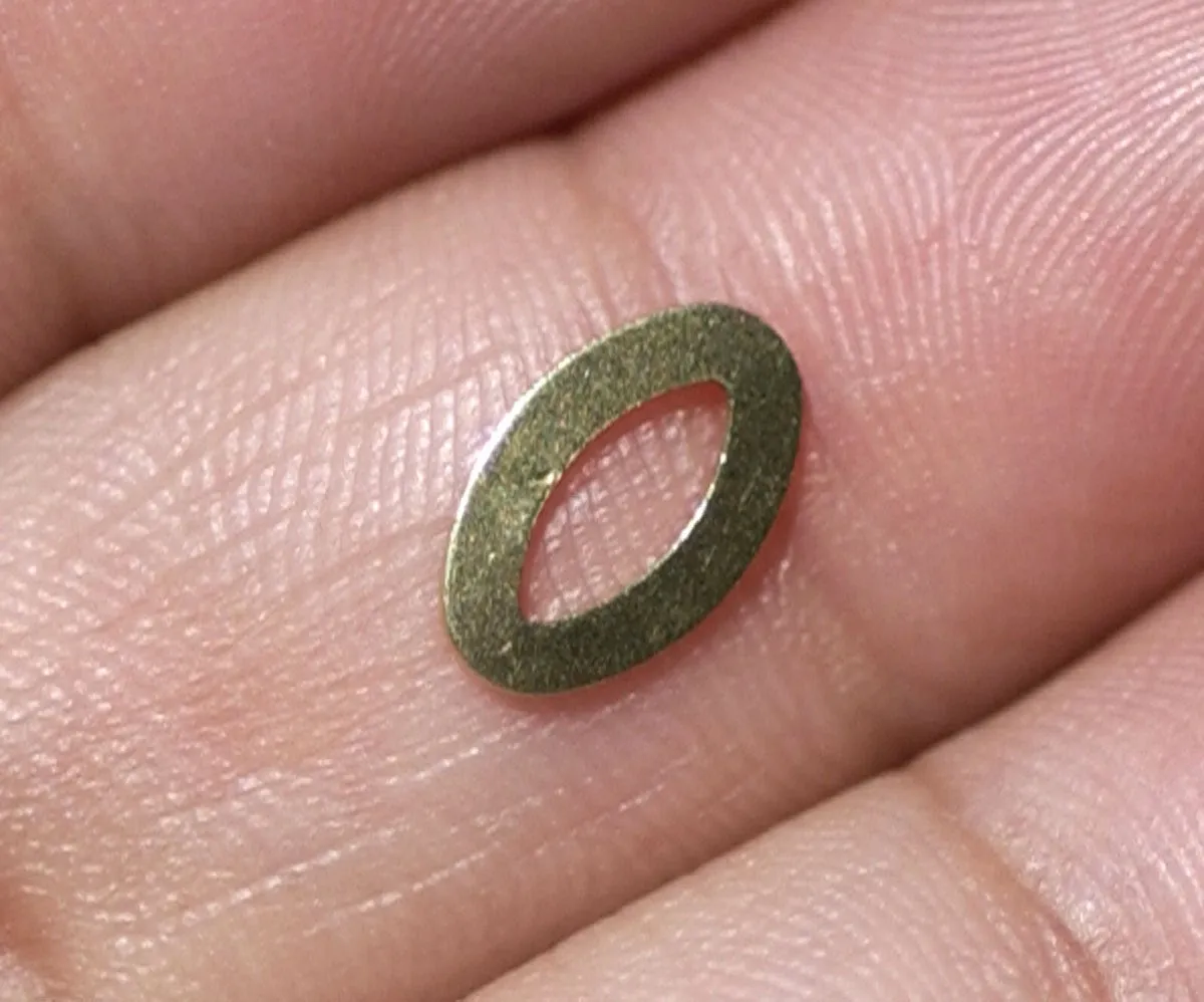 Tiny eye shaped donuts for making jewelry, earring charms, very small, copper, brass, bronze