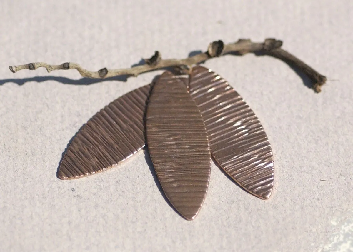 Woodgrain Eye Pointed Oval Blank 38mm x 13mm  Shape Cutout for Enameling Stamping Texturing Variety of Metals