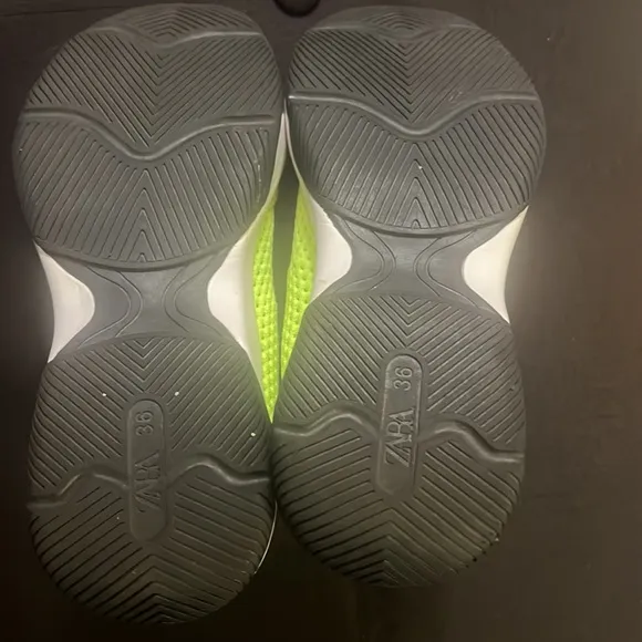 Zara Neon Green Boys Sock Sneakers - Size 36